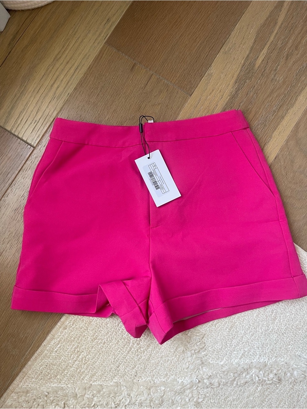Vici High-Waist Tailored Shorts in Hot Pink